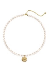 beautiful little cultured pearl coin pendant necklace